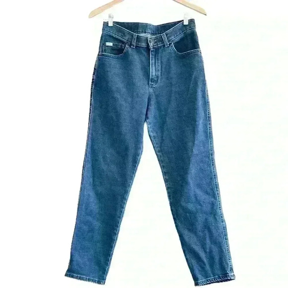 🌈 6/$60, Lee High Rise Waist Mom Jeans Stretch Medium Wash Blue Zip Fly Size 12 - Picture 1 of 6